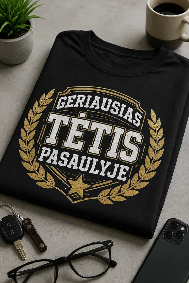 Vyriški marškinėliai tėčiui – Geriausias tėtis pasaulyje