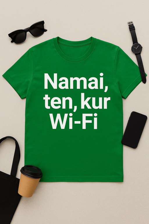 Marškinėliai „Namai ten, kur Wi-Fi“