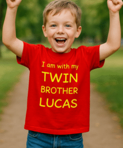 I am with my TWIN BROTHER LUCAS (vardas pagal pageidavimą) - Marškinėliai