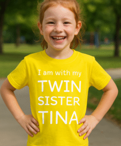 I am with my TWIN SISTER TINA (vardas pagal norą) - Marškinėliai