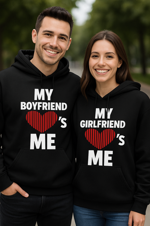 MY BOYFRIEND ❤️’S ME / MY GIRLFRIEND ❤️’S ME - Džemperis su gobtuvu (komplektas)