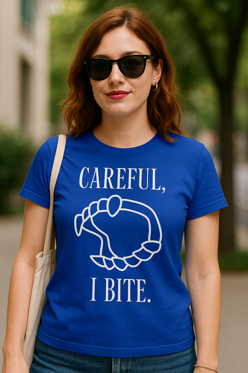 CAREFUL, I BITE. - Marškinėliai