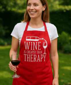 WINE IS CHEAPER THAN THERAPY - Prijuostė