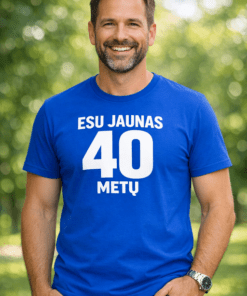 Juokingi marškinėliai ESU JAUNAS 40 METŲ