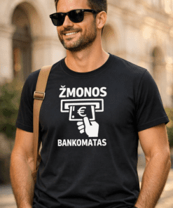 Juokingi marškinėliai „ŽMONOS BANKOMATAS“
