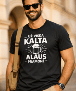 Juokingi marškinėliai „Už viską kalta alaus pramonė“