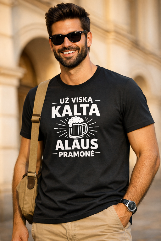 Juokingi marškinėliai „Už viską kalta alaus pramonė“