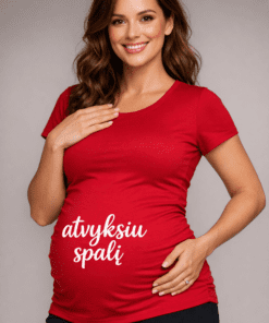 Nėščiųjų marškinėliai „Atvyksiu spalį“