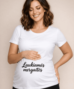 Nėščiųjų marškinėliai „Laukiamės mergaitės“