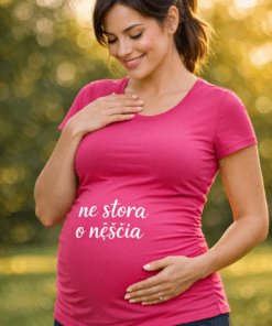 Marškinėliai nėščiosioms „Ne stora, o nėščia“