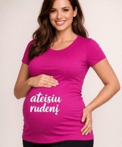 Nėščiųjų marškinėliai „Ateisiu rudenį“