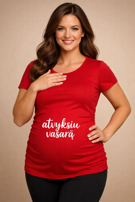 Nėščiųjų marškinėliai „Atvyksiu vasarą“