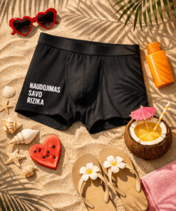 Vyriški boksininkų šortukai „NAUDOJIMAS SAVO RIZIKA“