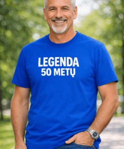 Juokingi marškinėliai „LEGENDA 50 METŲ“ (mėlyni)