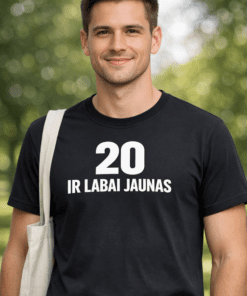 Juokingi marškinėliai „20 IR LABAI JAUNAS“