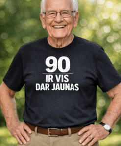 Juokingi marškinėliai „90 ir vis dar jaunas“