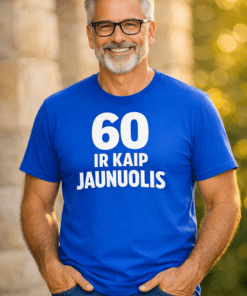 Juokingi marškinėliai „60 ir kaip jaunuolis“