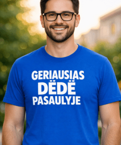 Juokingi marškinėliai „GERIAUSIAS DĖDĖ PASAULYJE“