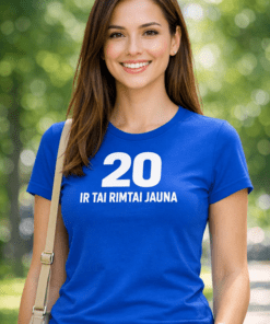 Juokingi marškinėliai „20 – IR TAI RIMTAI JAUNA“
