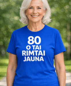 Juokingi marškinėliai „80 ir rimtai jauna“