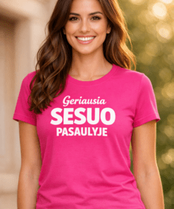 Juokingi marškinėliai „Geriausia SESUO PASAULYJE“