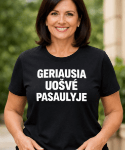 Juokingi marškinėliai „Geriausia uošvė pasaulyje“