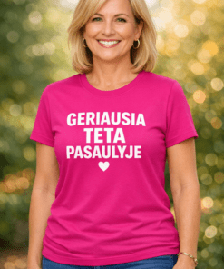 Juokingi marškinėliai „Geriausia teta pasaulyje“