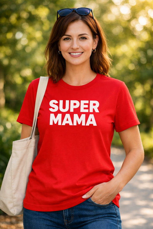 Juokingi marškinėliai SUPER MAMA