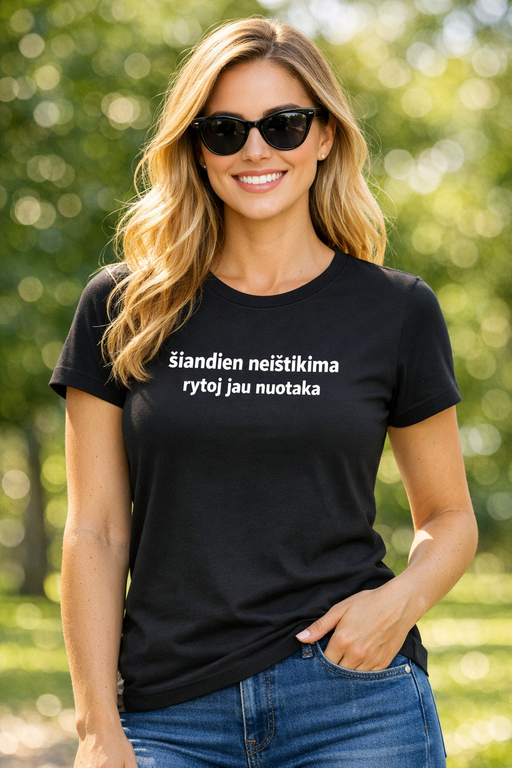 Juokingi marškinėliai „Šiandien neištikima, rytoj jau nuotaka“