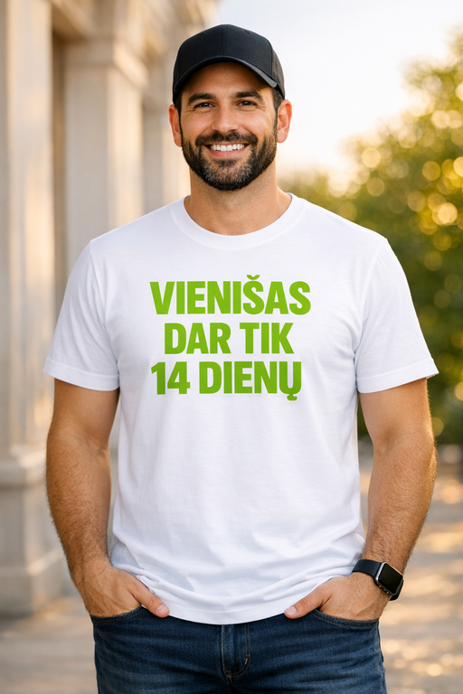 Juokingi marškinėliai „Vien i šas dar tik 14 dienų“