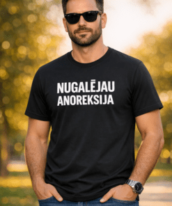 Juokingi marškinėliai „Nugalėjau anoreksiją“