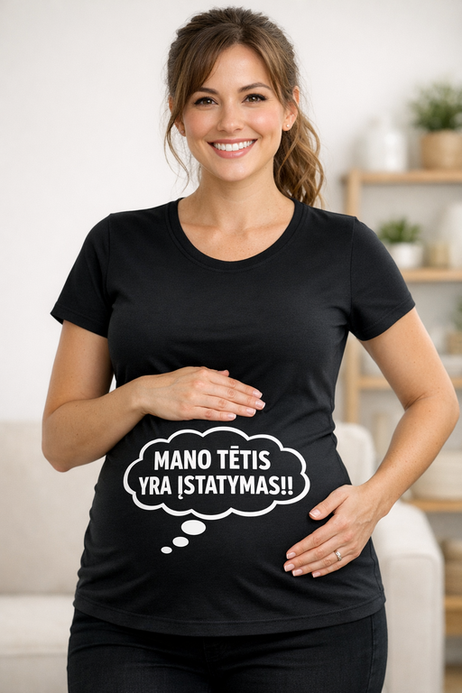 Nėščiųjų marškinėliai „MANO TĖTIS YRA ĮSTATYMAS!!“